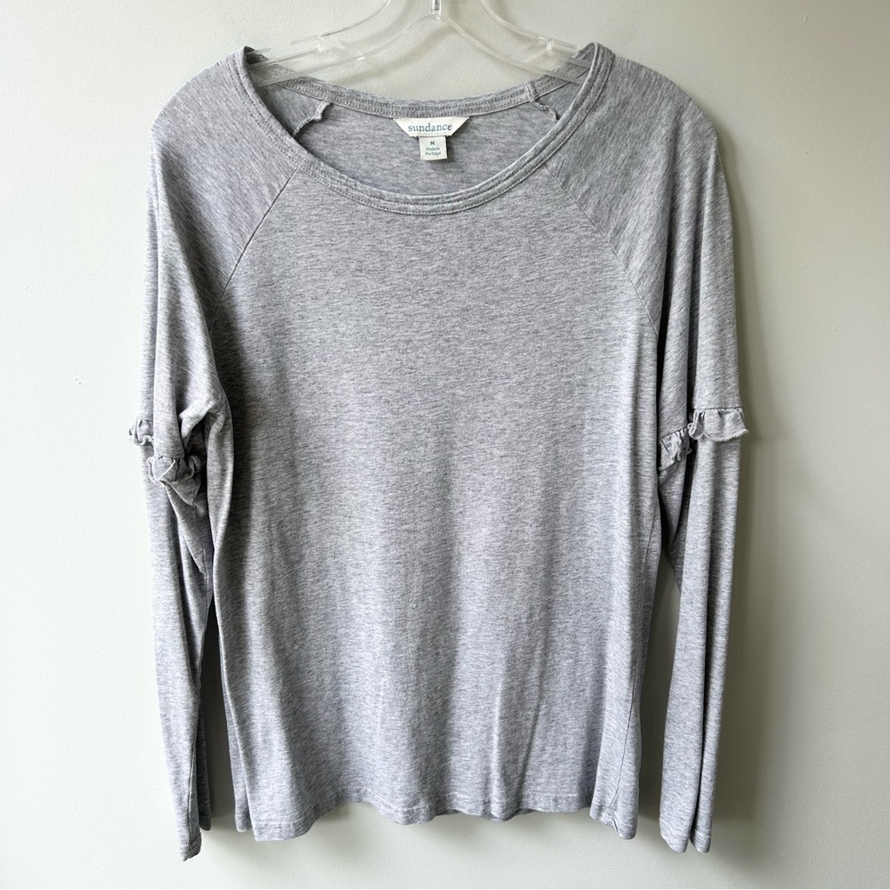Sundance women’s long sleeved grey t-shirt with ruffle detail